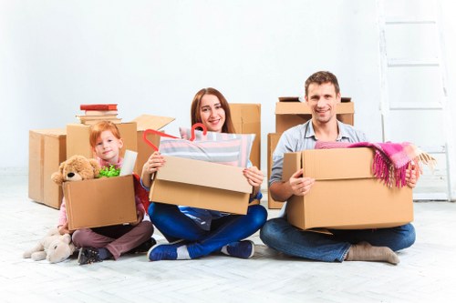 Careful loading of student furniture and belongings for a local Bow relocation