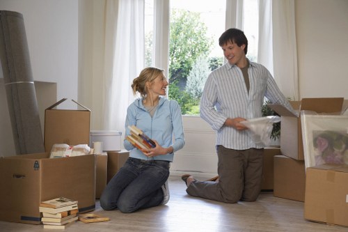 Local removals van positioned for a Bow flat or shared house collection
